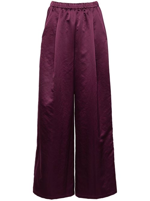 dark aubergine purple satin pants FORTE FORTE | 12879BOLERO